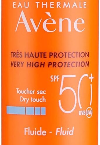 كريم أفين للحماية العالية جدًا من أشعة الشمس SPF50+ Dry Touch Fluid للبشرة الحساسة العادية إلى المختلطة